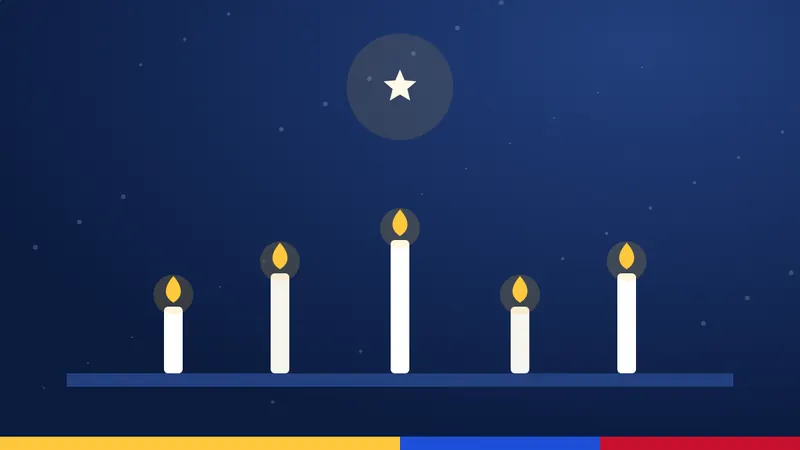 Ilustración de velas encendidas en la noche de Todos los Santos
